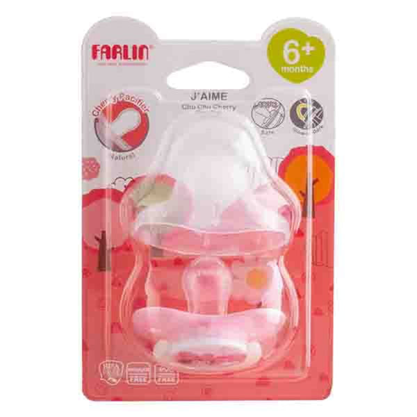 Farlin Chu Chu Cherry Pacifier Glow-in-the-Dark Silicone 6M+