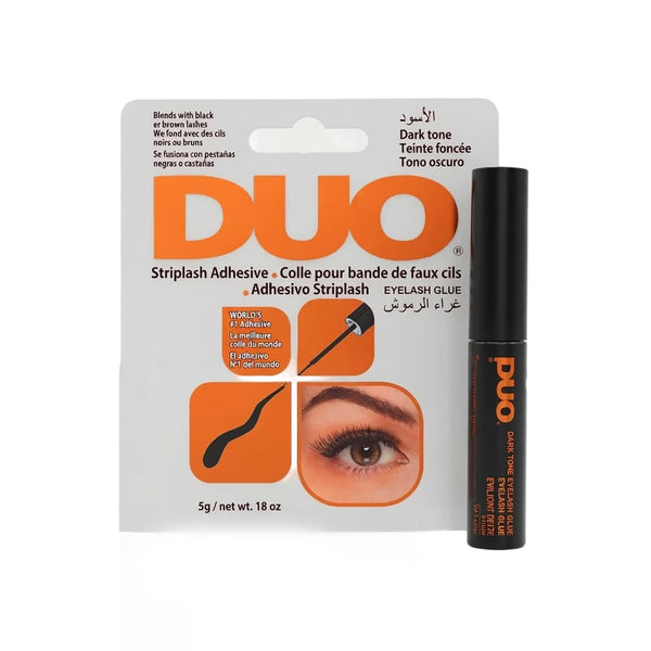 DUO Black Feather Eyelash Glue for False Eyelashes, Black-to-Clear, 5 g