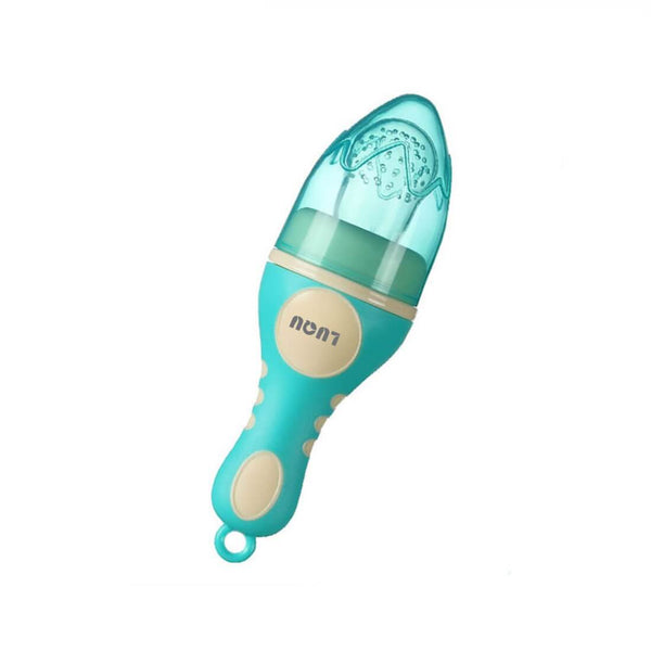 Luqu Silicone Baby Fruit Feeder with Mesh Bag, Blue, BPA-Free, 6+ Months