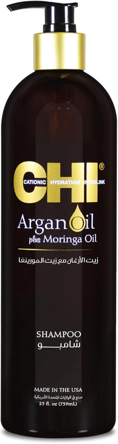 CHI Argan Oil Plus Moringa Oil Shampoo Nourishing Moisturizing Formula 739 ml