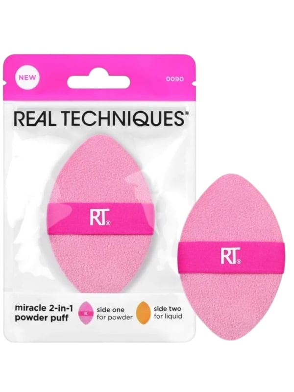 Real Techniques Miracle 2-in-1 Face & Foundation Sponge Dual-Sided Latex-Free Makeup Blender