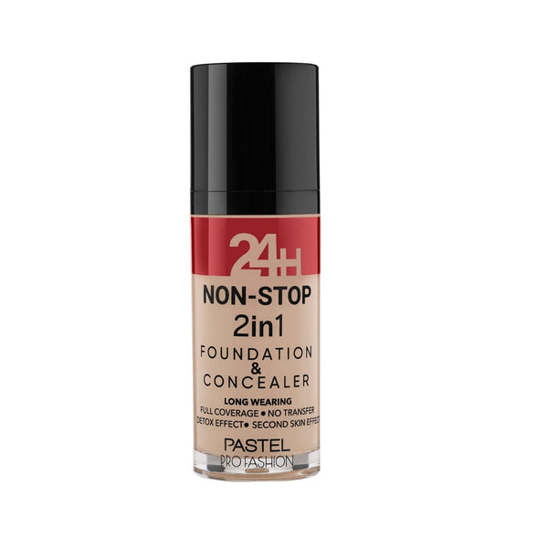 Pastel 24h Non Stop 2-in-1 Foundation & Concealer Creamy High Coverage 605 Beige