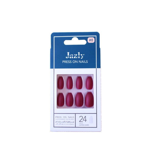 Jaziy Press-On Nails Coffin Shape Self-Adhesive