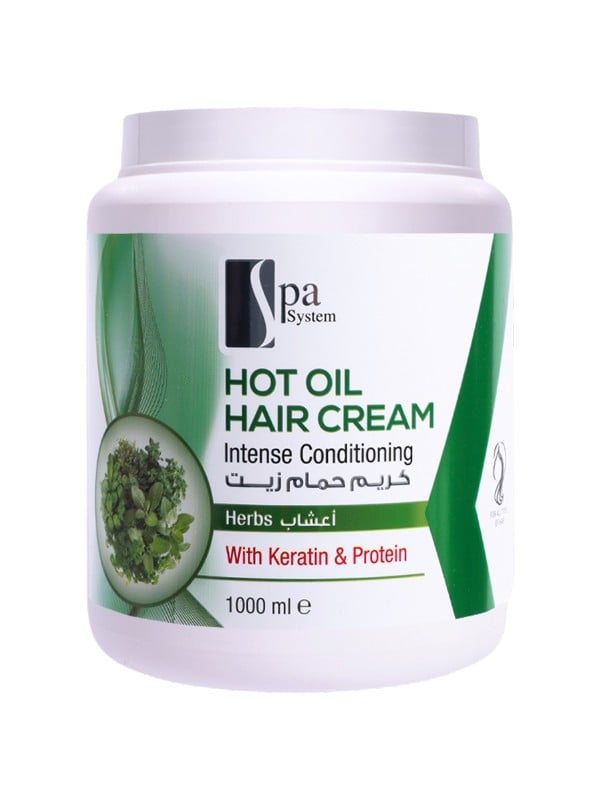 Spa System Hot Oil Hair Bath Cream Herbs Keratin Protein 1000 ml