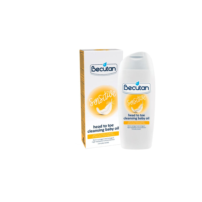 Becutan Head To Toe Cleansing Baby Bath Oil Moisturizing Formula Omega 3 & 6 200 ml