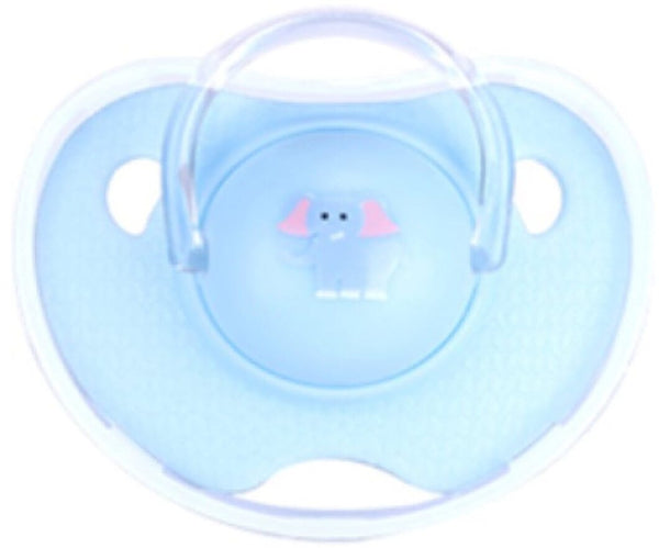 Luqu Silicone Flat-Head Pacifier, BPA-Free, Blue, 6+ Months, 1 Piece