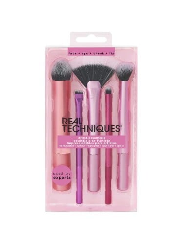 Real Techniques Essential Makeup Brush Set Soft Synthetic Bristles 5-Piece
