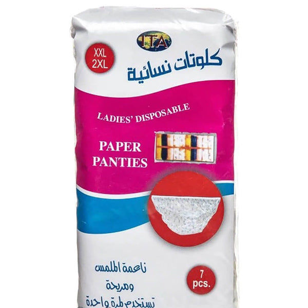 ITA Disposable Paper Panties Hygienic Underwear XXL, 7 Pieces