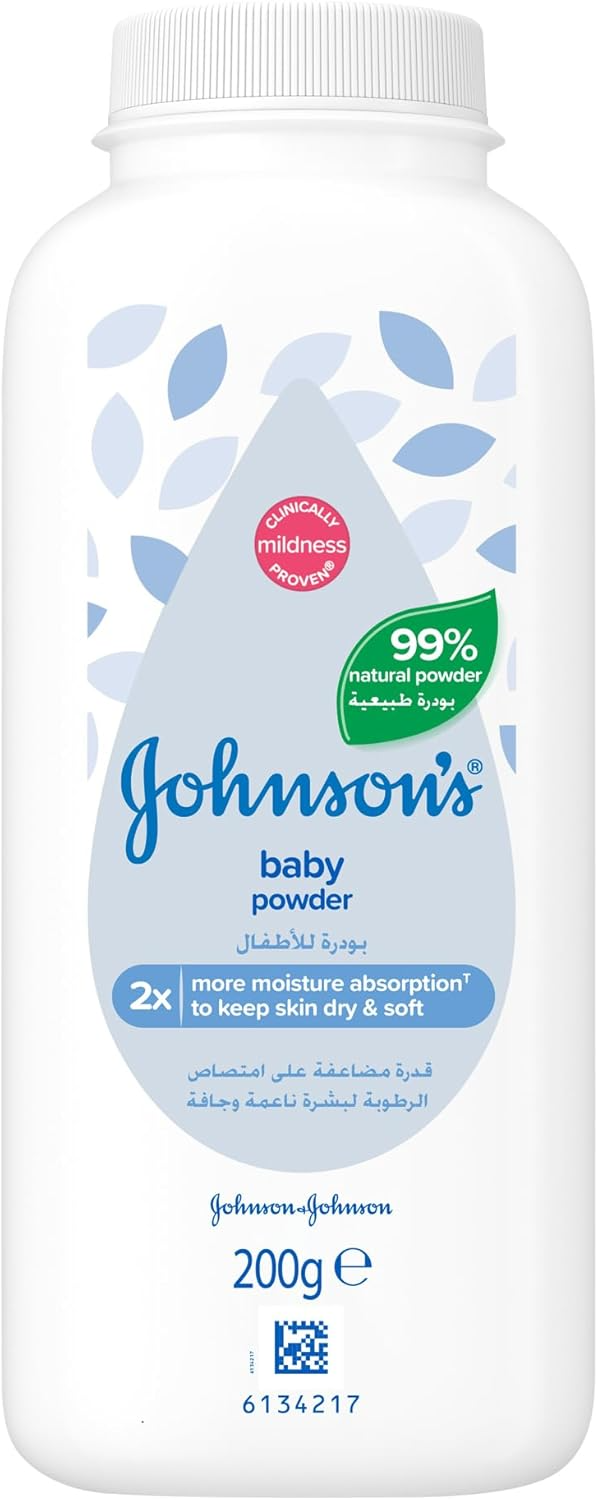 Johnson Baby Natural Baby Powder, Moisture-Absorbing Fresh Scent