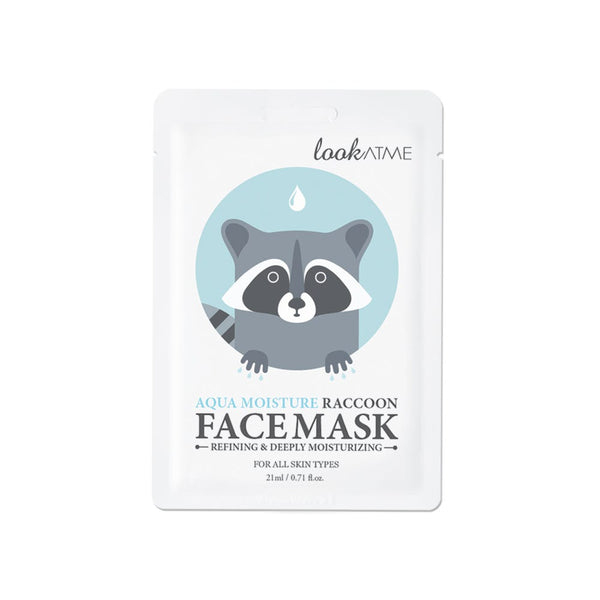 Look At Me Aqua Moisture Raccoon Hyaluronic Acid Sheet Face Mask