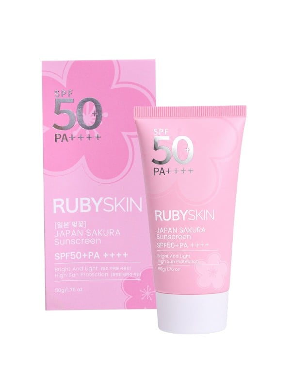 RUBYSKIN Japanese Cherry Blossom Sunscreen SPF 50+ PA++++ Lightweight Radiant 50g
