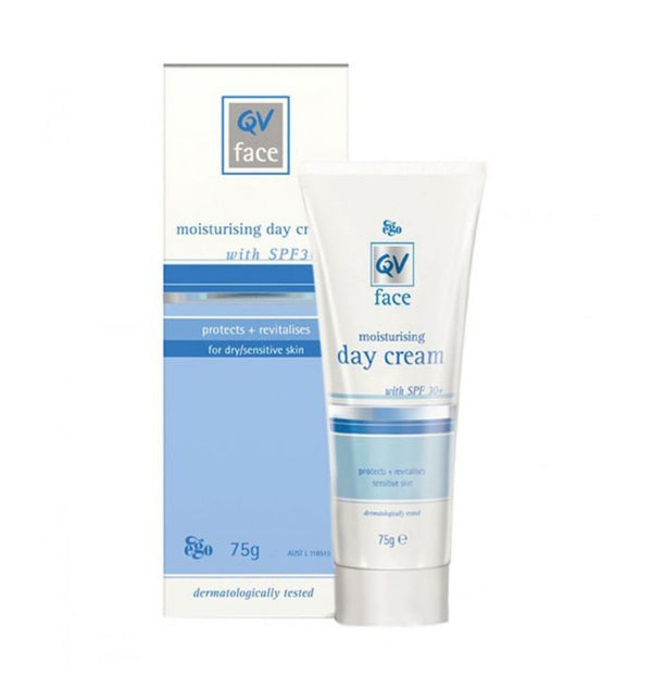 QV Moisturizing Day Cream with Sunscreen, Sensitive Skin, SPF 10 and SPF 2, 75g