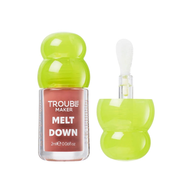 Troublemaker Meltdown Lip Oil Gloss Moisturizing Nude Sleep 'n' Slide