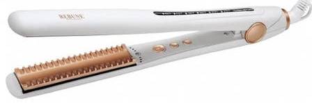 Rebune RE-2069 Ceramic Hair Straightener, 450F, 360 Swivel Cord, White and Gold
