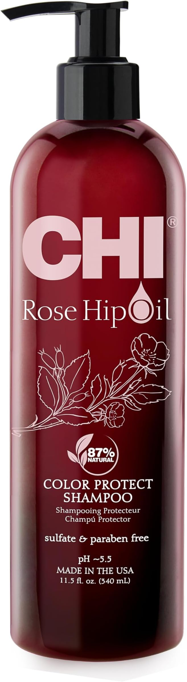CHI Rose Hip Oil Color Protect Shampoo Sulfate & Paraben Free 340 ml