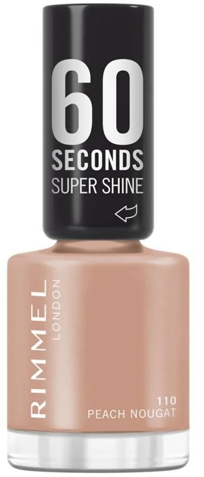 Rimmel 60 Seconds Super Shine Nail Polish Glossy Quick-Dry Peach Nougat 110