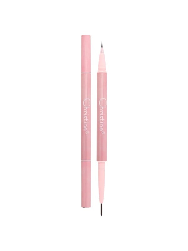 Christine Dual Eyebrow & Eyeliner Pencil Creamy Matte Finish with Candelilla Wax, Beeswax and Squalane