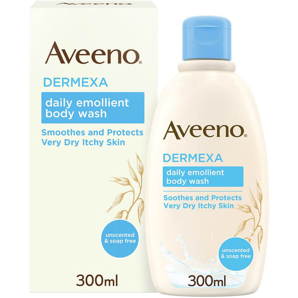 Aveeno Dermexa Emollient Body Wash Liquid Fragrance-Free Colloidal Oatmeal 300ml