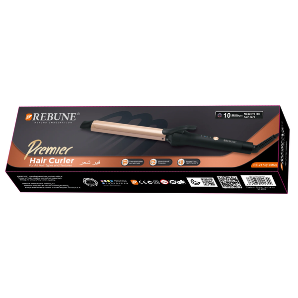 Rebune Premier Hair Curler 19 mm RE-2174 Fast Heating Curling Iron