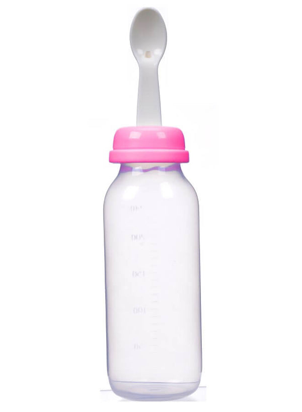 Luqu Food Feeder With Spoon 240ml Pink