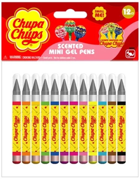 Chupa Chups Mini Gel Pens Scented Assorted Colors 12 Count