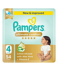 Pampers Ultimate Comfort Taped Diapers Soft Breathable Size 4, 9-14 kg, 54 Pack