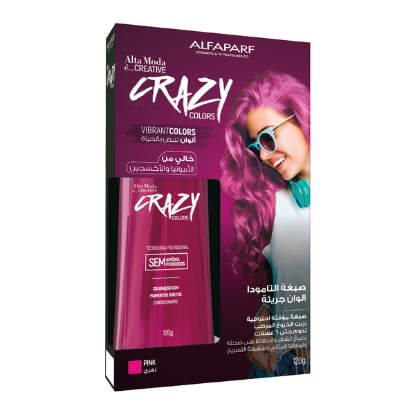 Alta Moda Creative Crazy Colors Hair Colouring Cream Hot Pink 120g