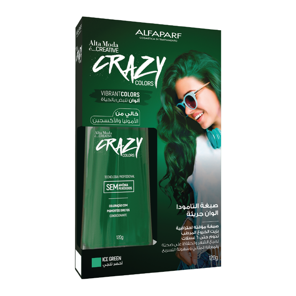 Alta Moda Creative Crazy Colors Hair Colouring Cream, Ice Green, 120g