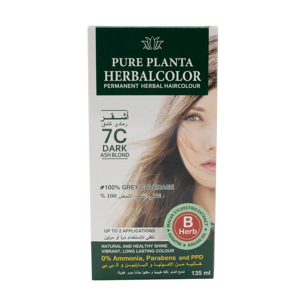 Herbatint Hair Color Gel Permanent 7C Ash Blonde Ammonia-Free 1:1 Mixing Kit