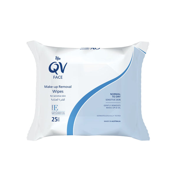 QV Sensitive Makeup Remover Facial Wipes Fragrance-Free Vitamin E 25 Wipes