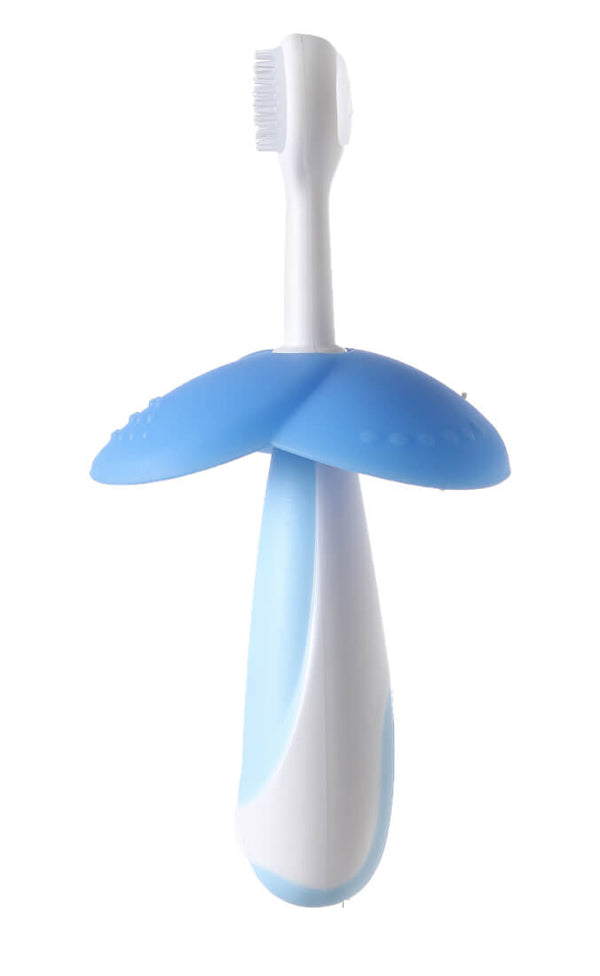 Luqu Flower Shape Silicone Baby Toothbrush, Blue