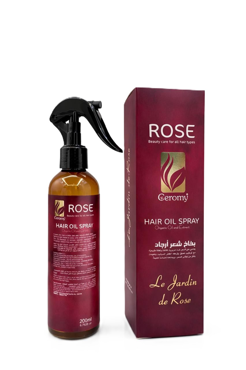 Ceromy Rose Hair Oil Spray Moisturizing Anti-Frizz Hair Care 200 ml