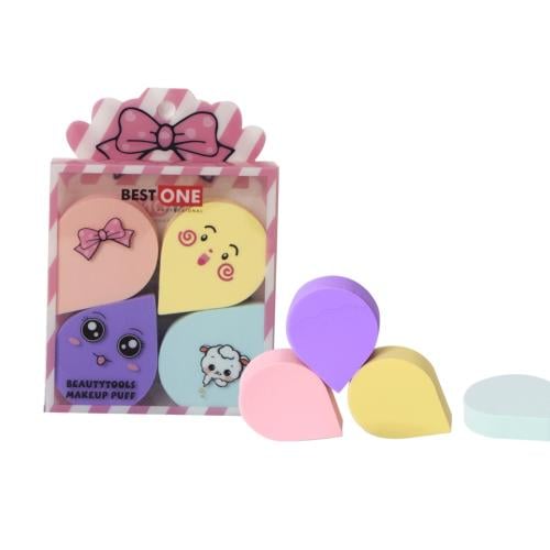 Best One Colored Makeup Sponges Soft Blending Set, 4 Pieces
