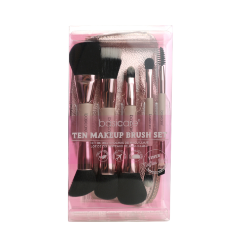 Basic Care Makeup Brush Set with Case, 5 Assorted Brushes, 8016SA