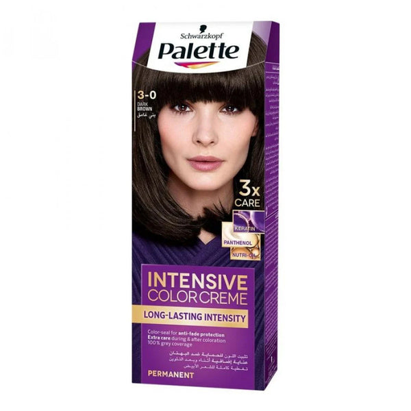 Palette Intensive Color Creme Hair Color Permanent Keratin Panthenol 3-0 Dark Brown