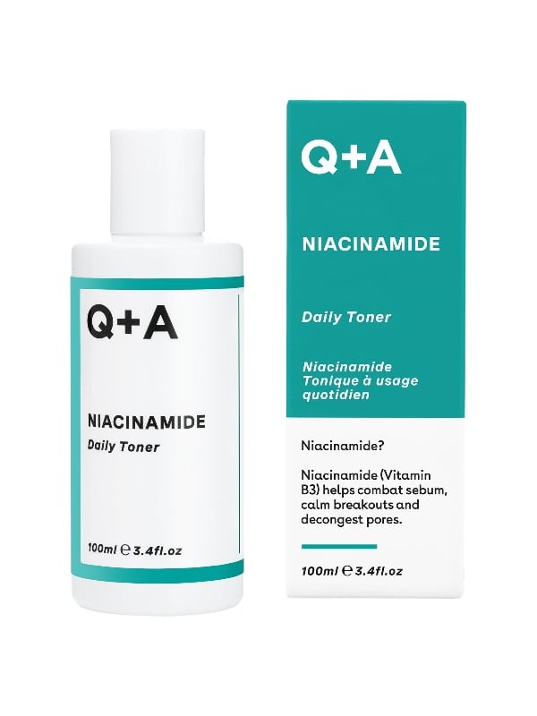 Q+A Niacinamide Daily Toner Hydrating Facial Toner with Hyaluronic Acid and Aloe Vera, 100ml