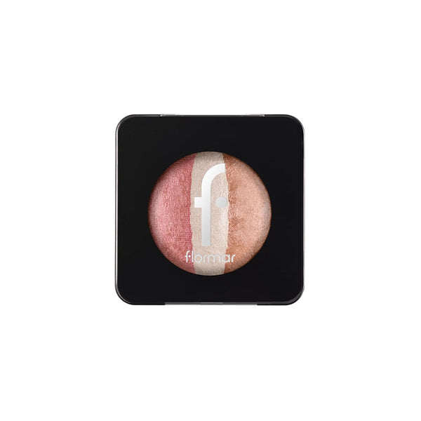 Flormar Baked Blush Trio Baked Powder Subtle Shimmer Pinky 053