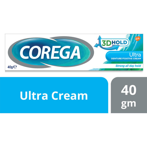 Corega Ultra Denture Adhesive Cream Zinc-Free 40 g