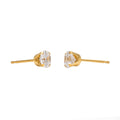 Studex Gold-Plated 5 mm Cubic Zirconia Stud Earrings Clear Crystal