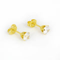 Studex Gold-Plated 5 mm Cubic Zirconia Stud Earrings Clear Crystal