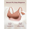 Momcozy Nursing Bra YN21 Seamless Wire-Free Hands-Free Pumping Brown S
