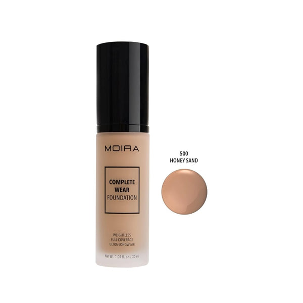 Moira Complete Wear Foundation Cream Natural Matte Medium to Full Coverage 500 Honey Sand
