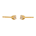 Studex Gold-Plated Tiffany Earrings, 3 mm Clear Cubic Zirconia Studs