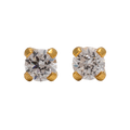 Studex Gold-Plated Tiffany Earrings, 3 mm Clear Cubic Zirconia Studs