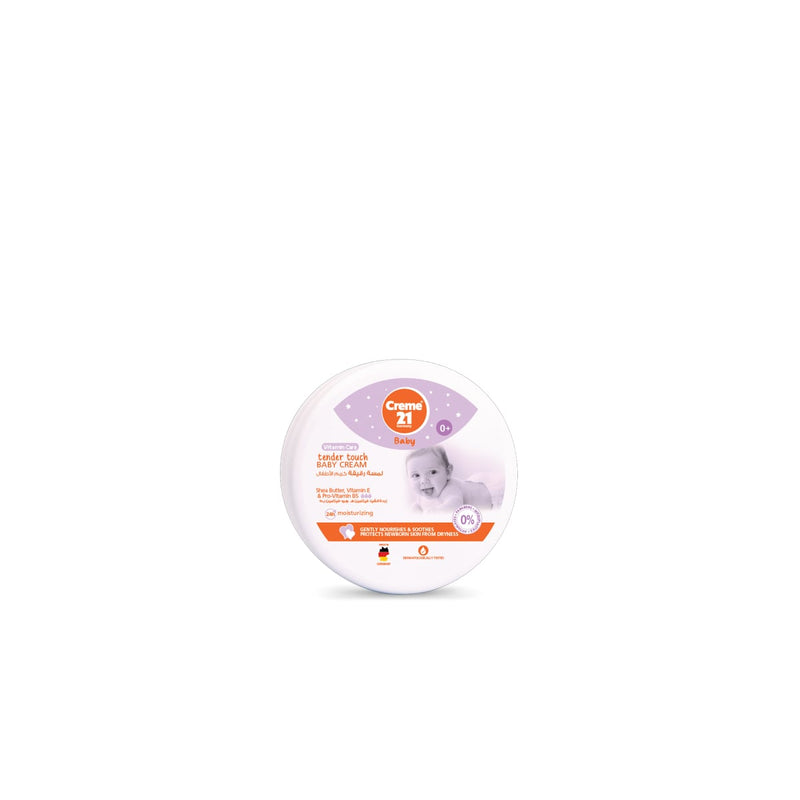 Creme 21 Tender Touch Baby Cream with Vitamin B5, Beeswax, Almond Oil and Zinc Oxide, 150 ml