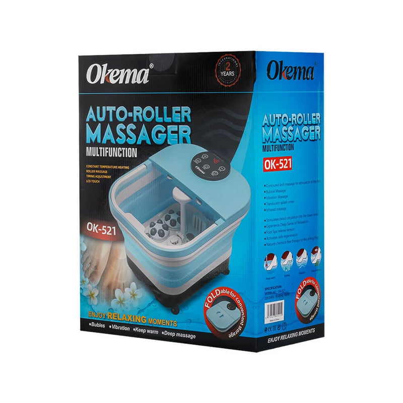 OKEMA OK-521 Foot Massager with Water Heating, Bubbles and Vibration, 220240V 500W