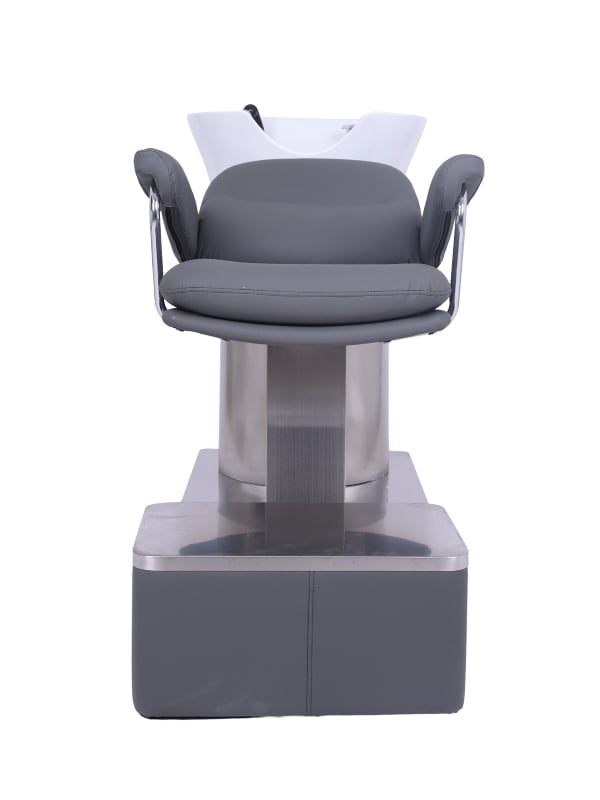 System Salon Hair Wash Chair Dark Gray Tiltable Shampoo Basin