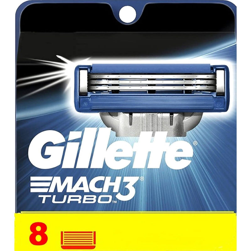 Gillette Mach3 Turbo Replacement Razor Blades 3-Blade Technology 8 Pieces
