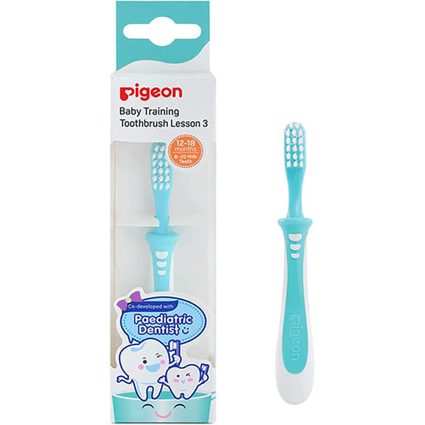 Pigeon Baby Training Toothbrush Lesson 3 Green, 12 Months+