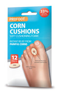 Profoot Corn Cushions Soft Foam Self-Adhesive Pads, 12 Pieces